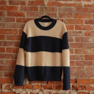 Women's Blue/Cream Striped Sweater